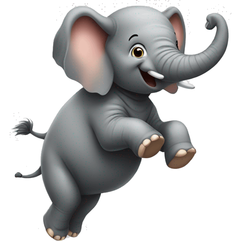 Elephant jumping on a trampoline emoji