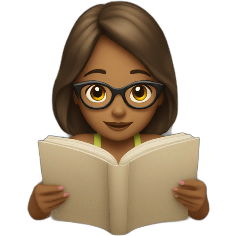 girl reading a book emoji