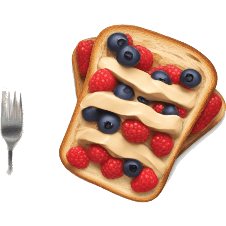 Berries tost with peanut butter  emoji