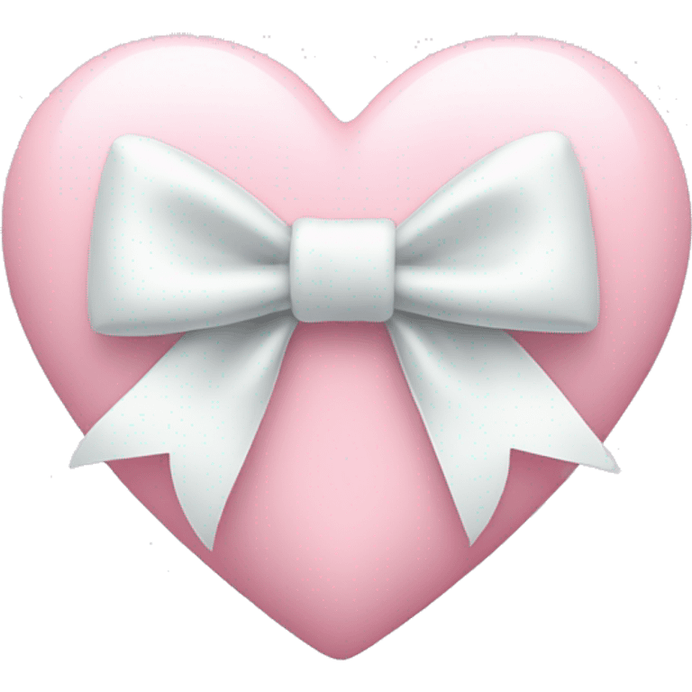 Pastel pink heart with white bow emoji