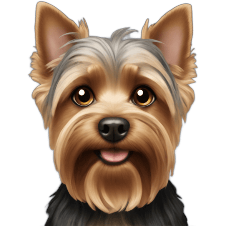 Black dog with brown eyebrows Yorkshire-terrier/Yorky emoji