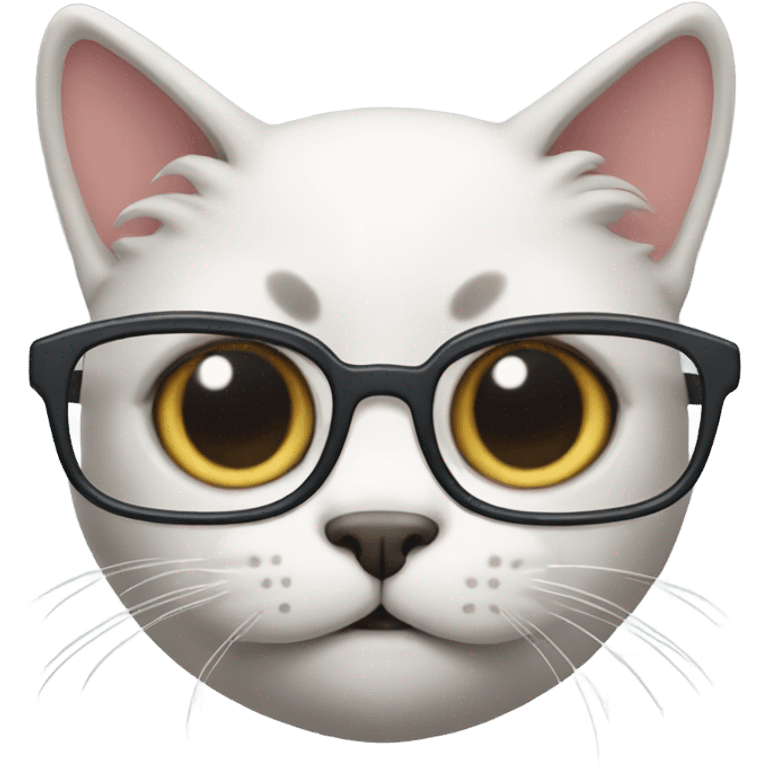 Cat with reading glasses emoji