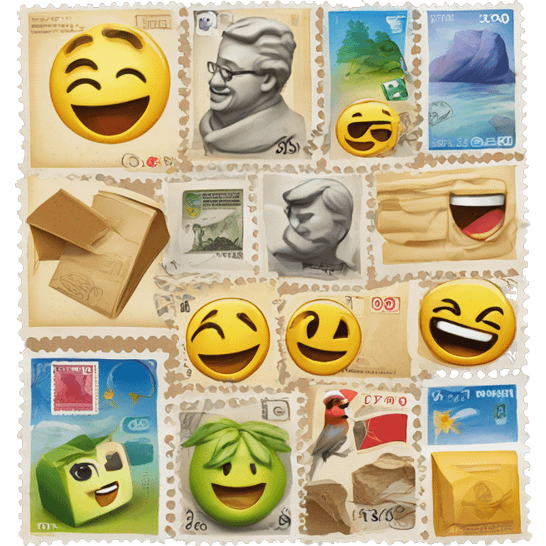 Stamp is a small piece of paper or adhesive material used as evidence of payment for postage, often decorative and collectible. emoji