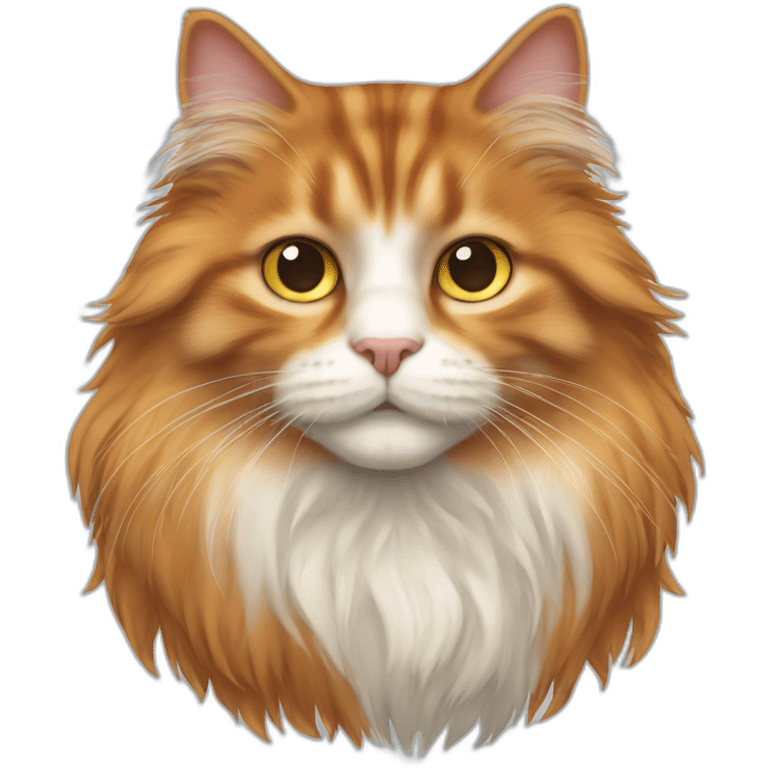 long haired siberian ginger cat emoji