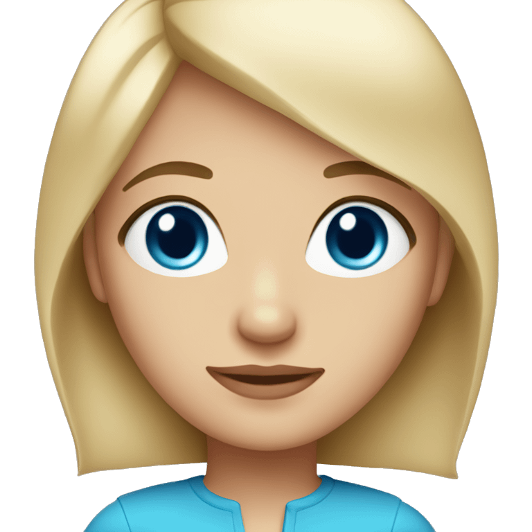 Cute woman with straight short blonde hair and blue eyes emoji