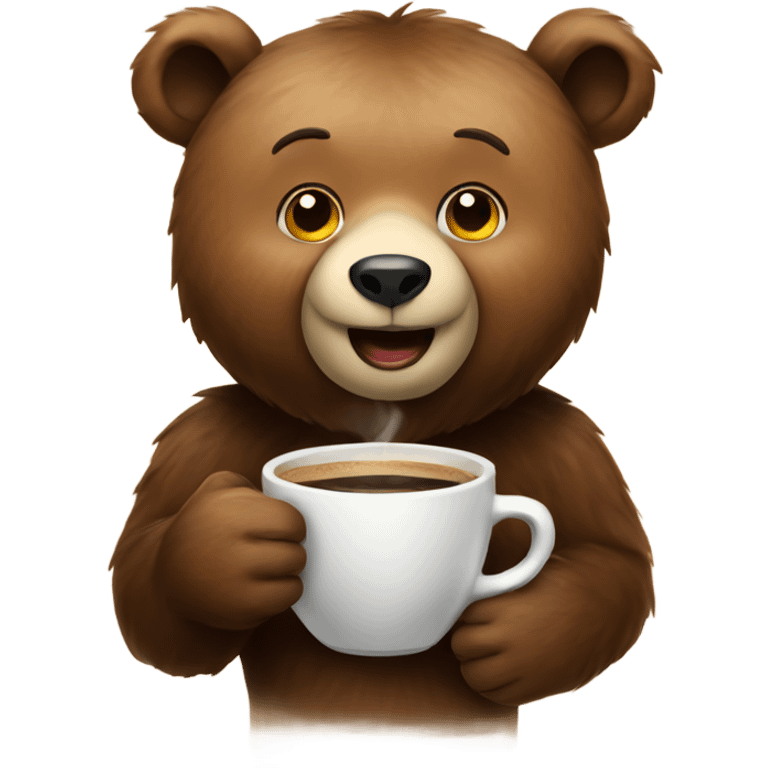 bear with coffee emoji