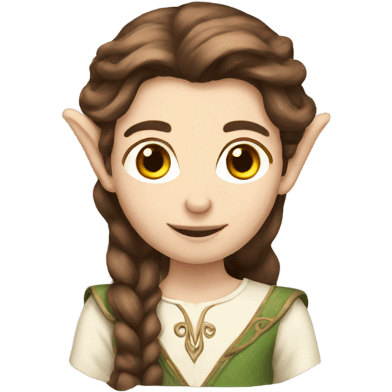 Brown hair pale elf  emoji