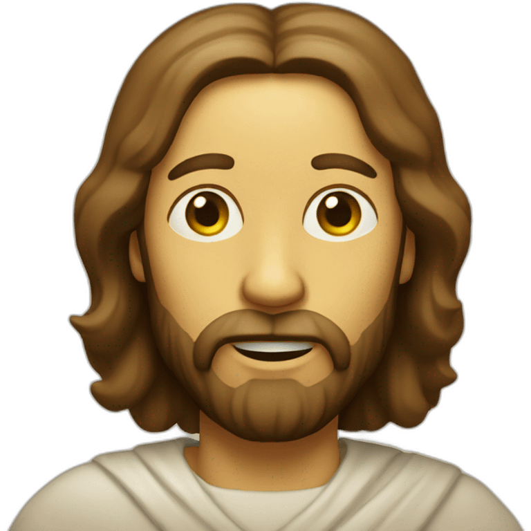 jesus with a cheese face emoji