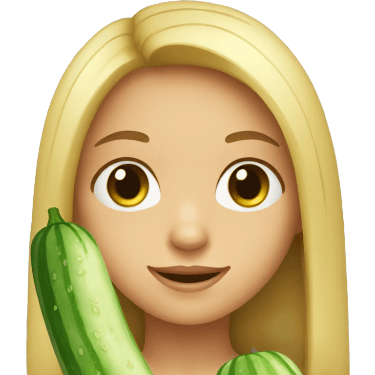 Girl with cucumber  emoji