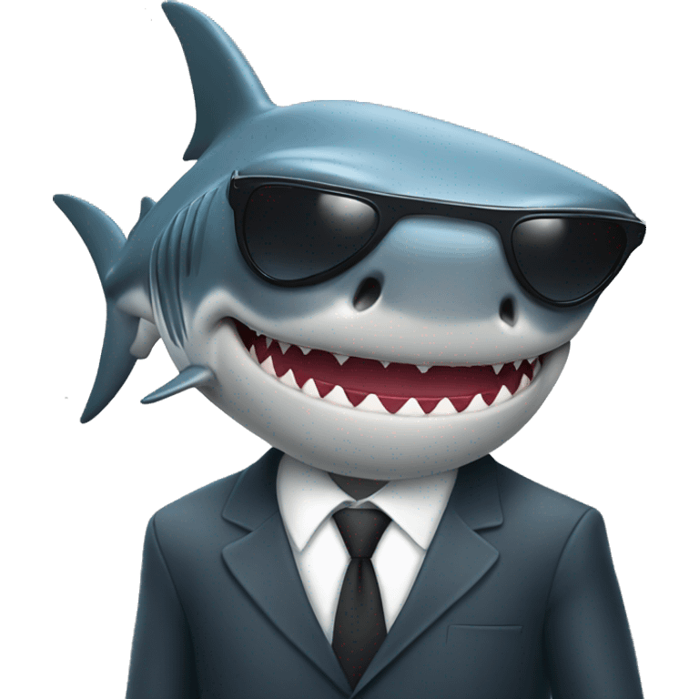 Shark with suit and sunglasses on emoji