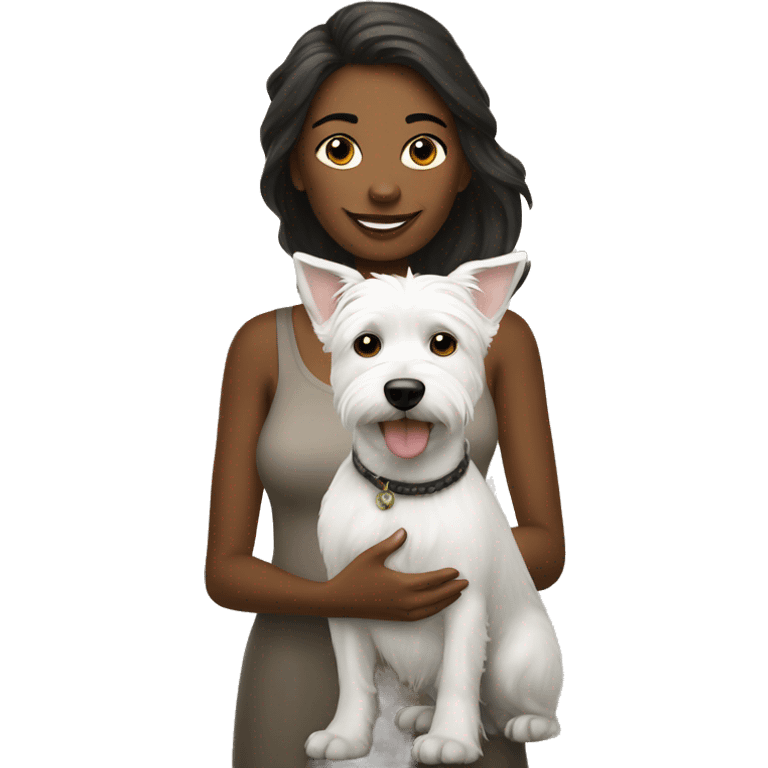 women with a Westie emoji