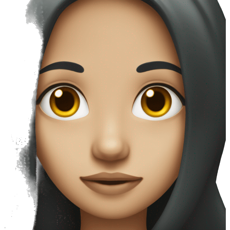 Dark long hair girl with fair skin  emoji