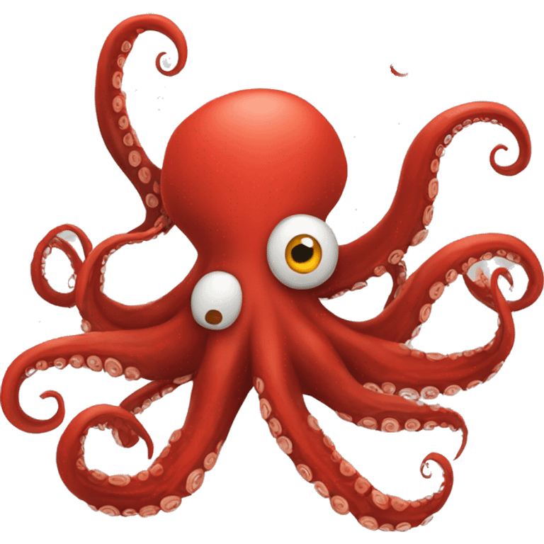 red cartoon octopus framed in a computer screen emoji