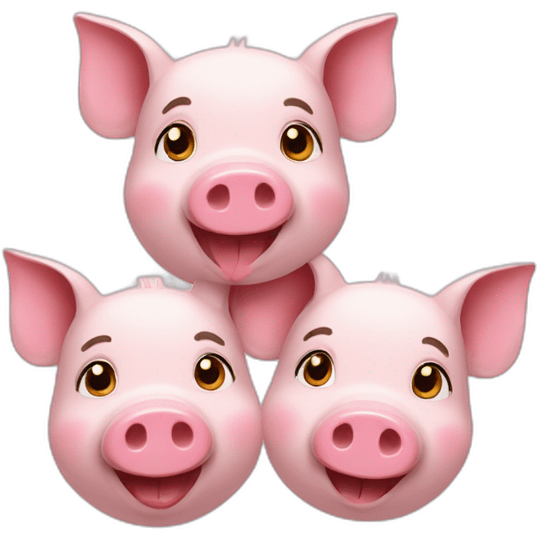 3 pigs smiling emoji