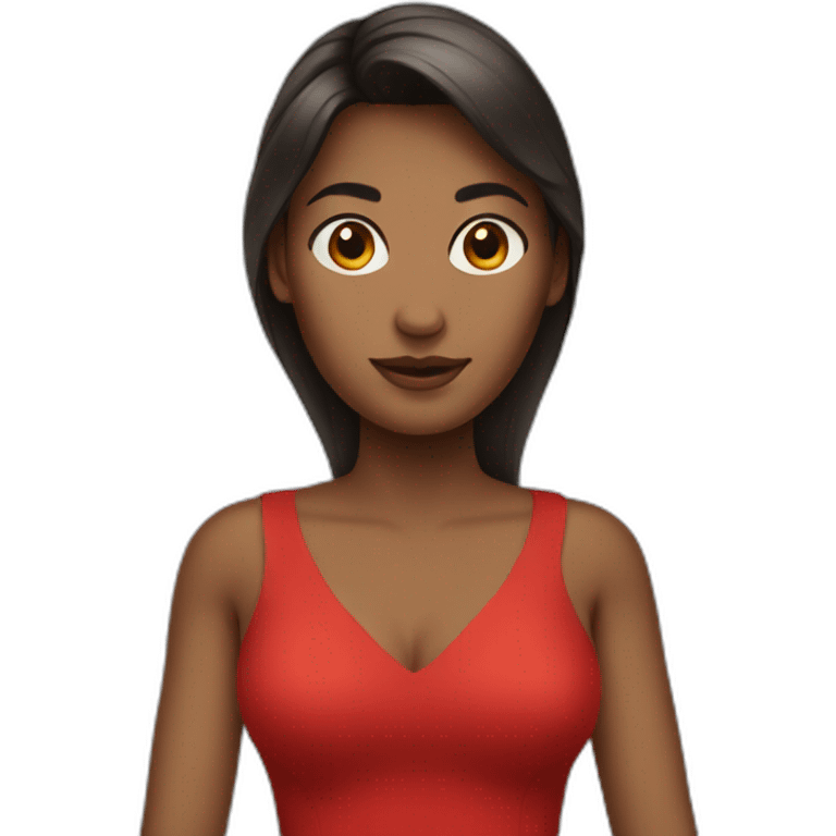 female in a short red dress emoji