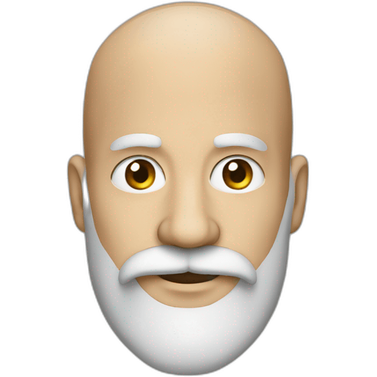 40 years old bald man with moustache and long beard emoji