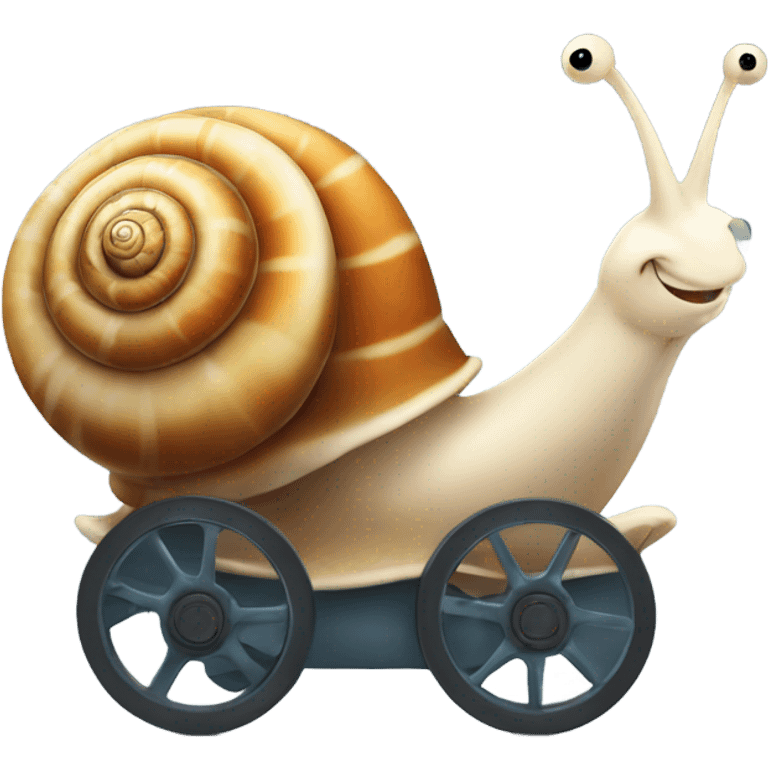 Happy snail with wheels  emoji