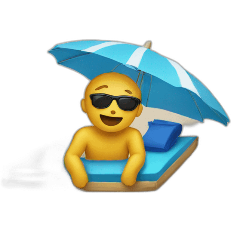 On the beach  emoji