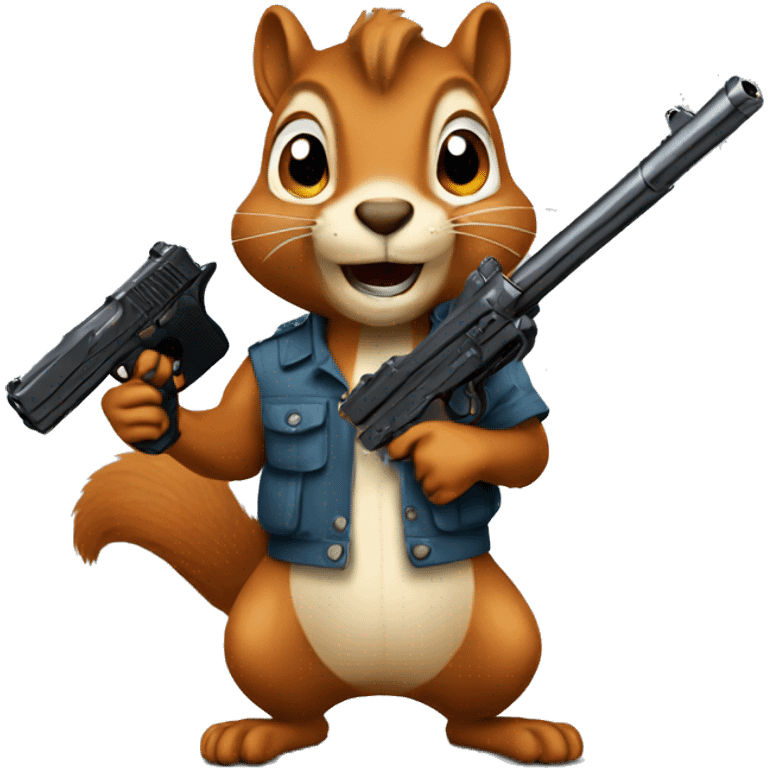 squirrel holding a pistol  emoji