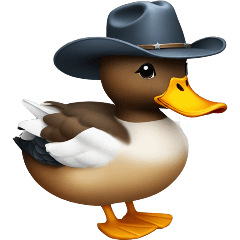 duck with cowboy hat and heart emoji