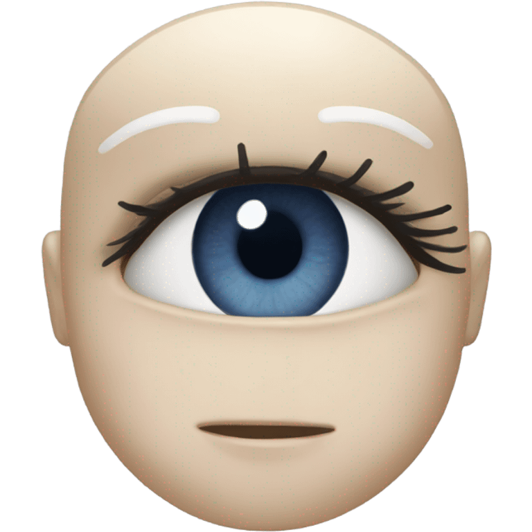 realistic dark blue eye with eyelid and eyelashes emoji