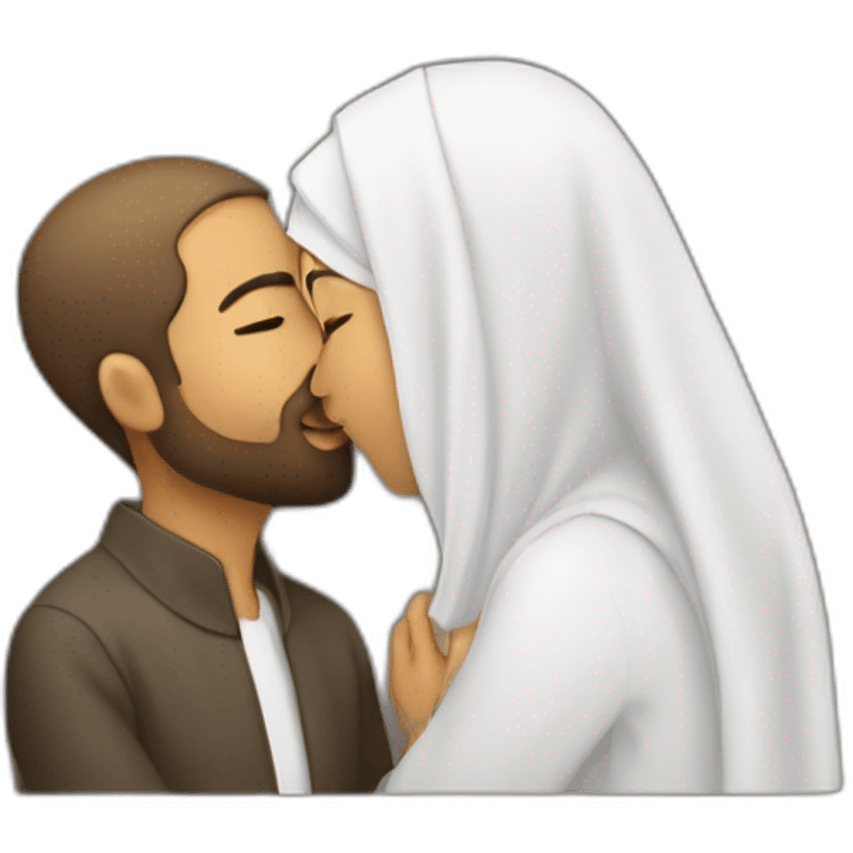 muslim kissing jewish emoji