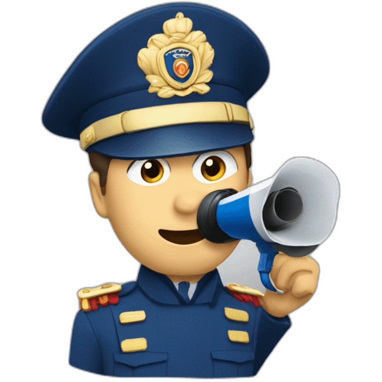 French gendarme with a megaphone emoji