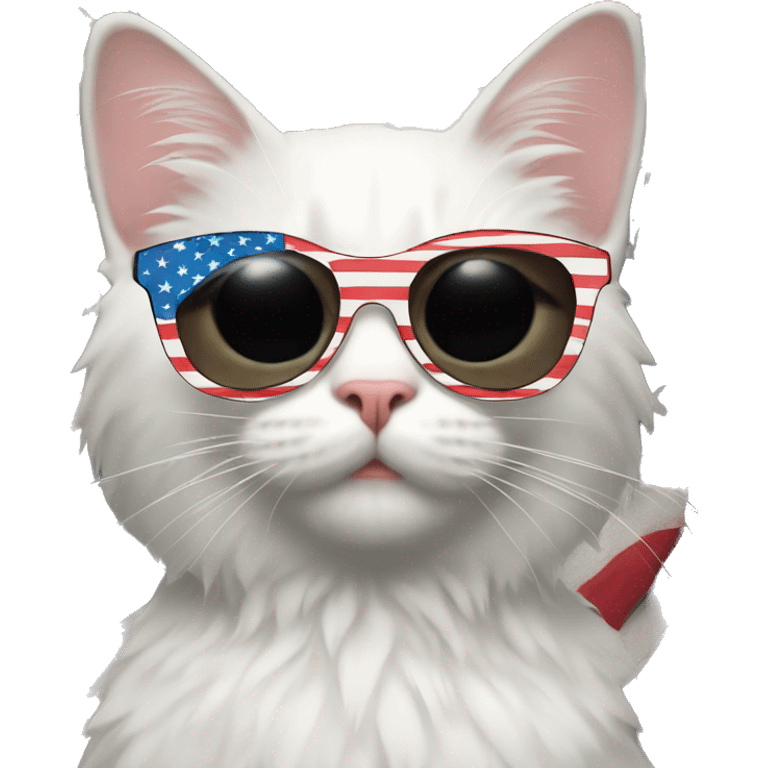 cat in american flag sunglasses emoji