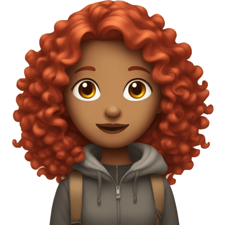 Girl with curly, bright red hair emoji