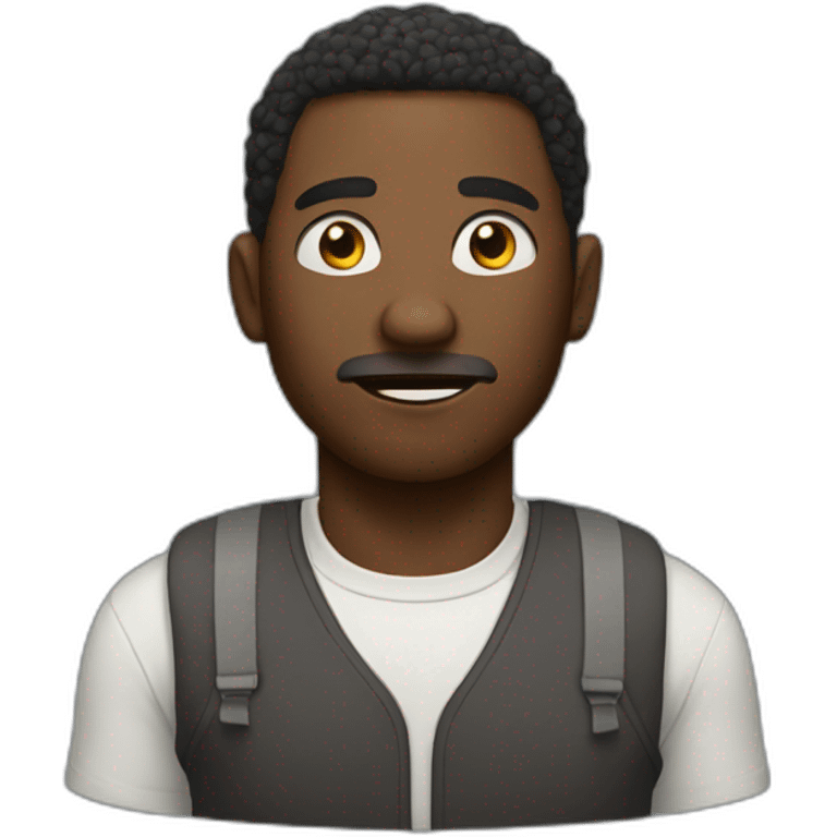 black man who doesn't understand what's going on around him emoji