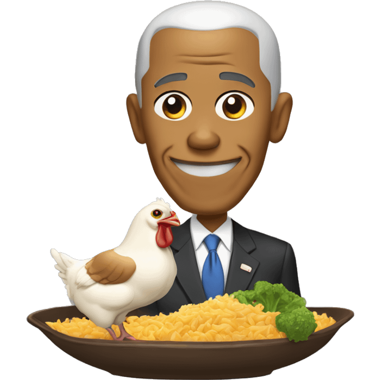 Barack Obama qui mange du poulet emoji