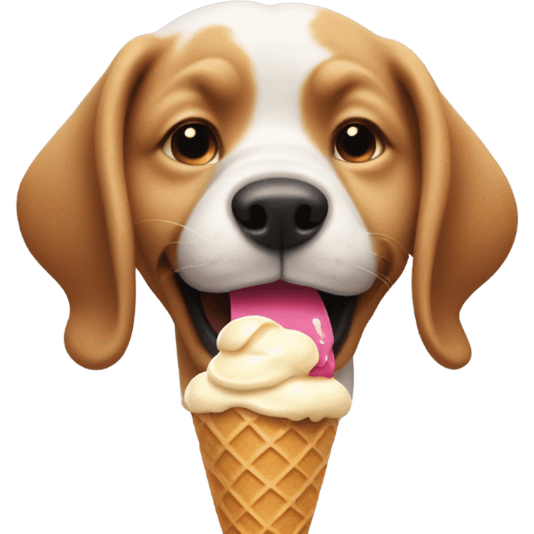 Dog eating ice cream emoji