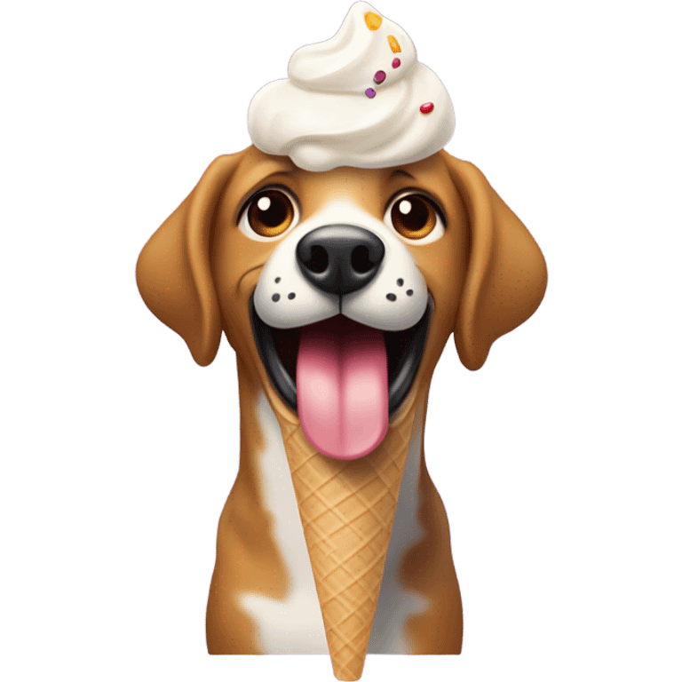 perro comiendo helado emoji