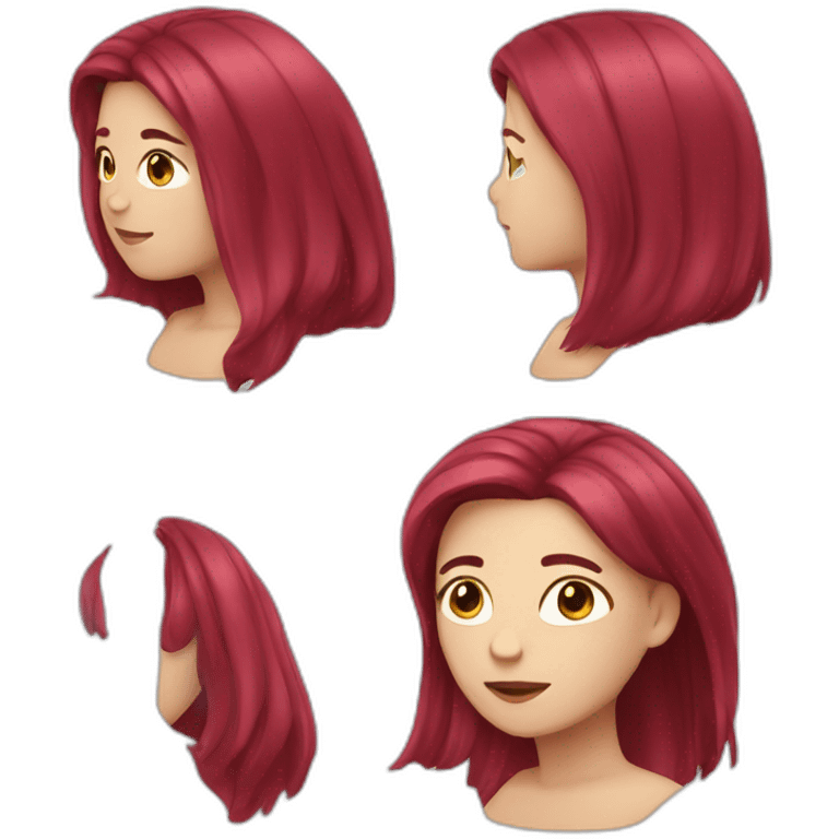 woman with long straight and ruby hair and white skin emoji