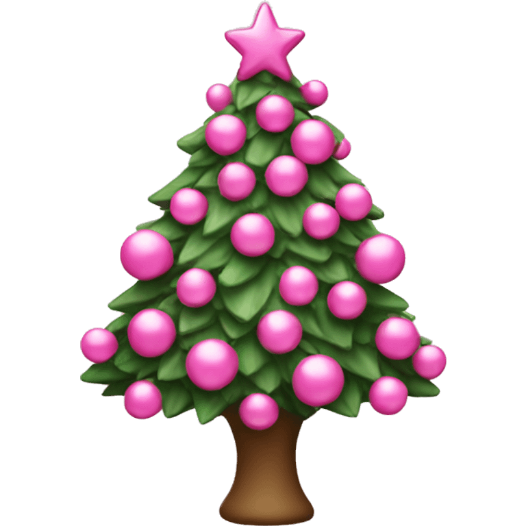 Pink Christmas tree  emoji