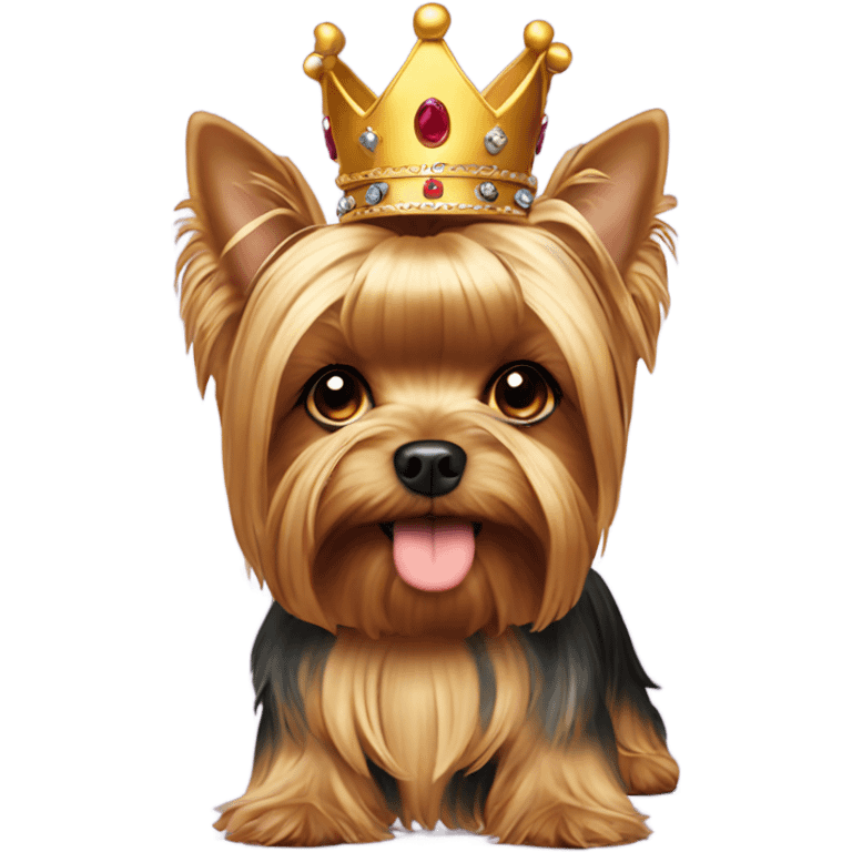 yorkie dog with crown on head  emoji