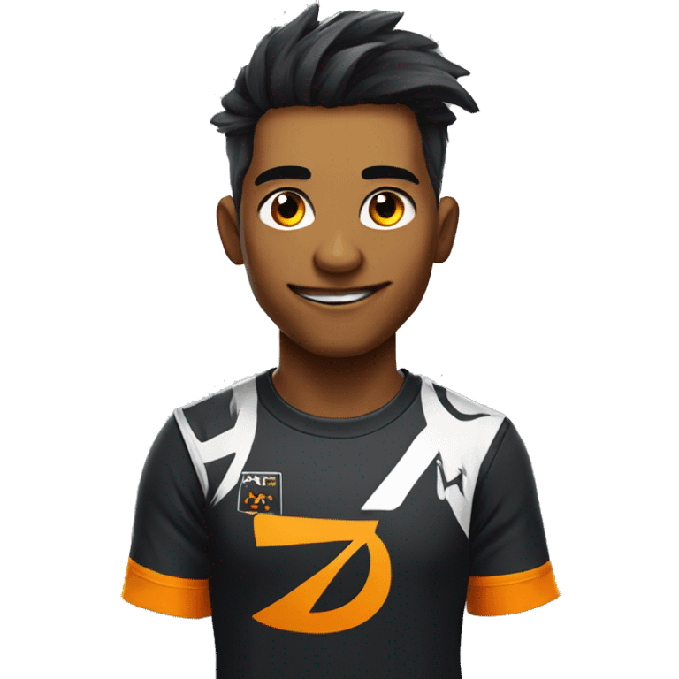 Gamer with a t-shirt esport fnatic emoji