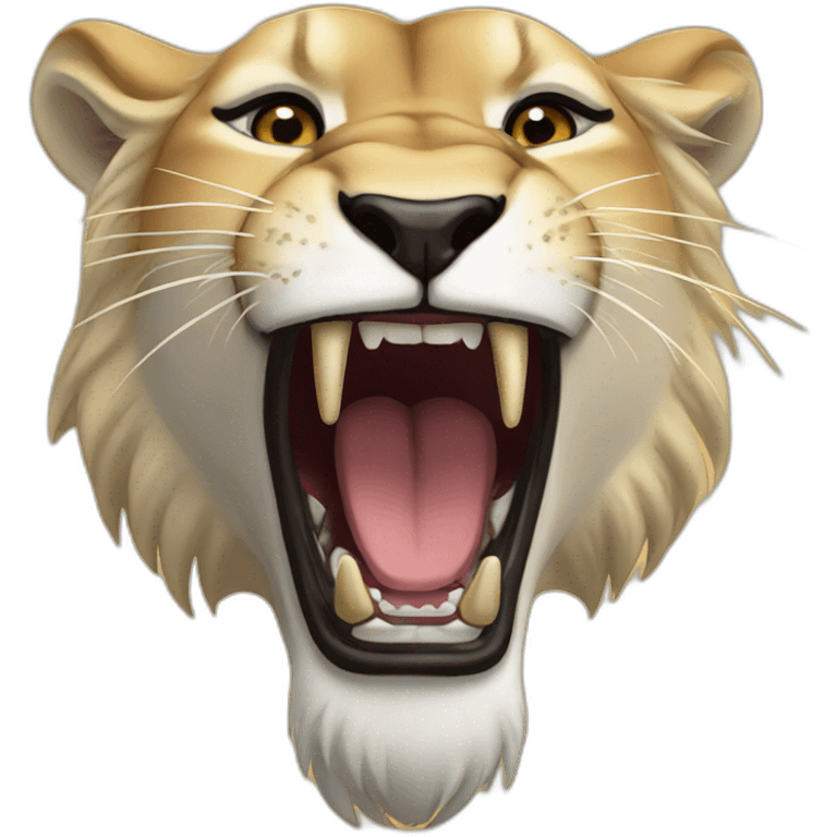 Lioness roaring emoji