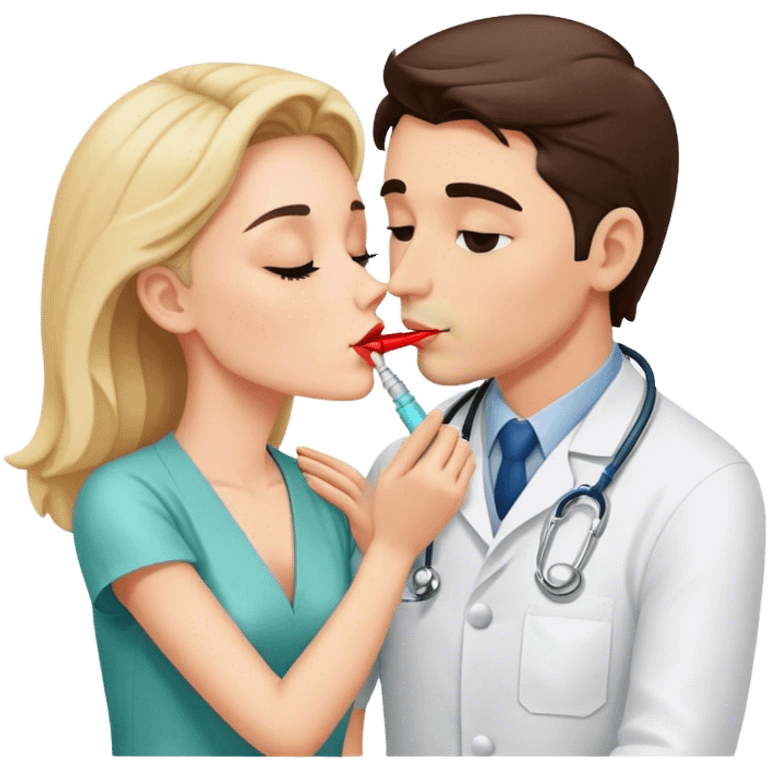 doctor with injections kissing  emoji