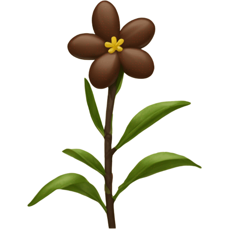 brown vanilla bean with flower emoji