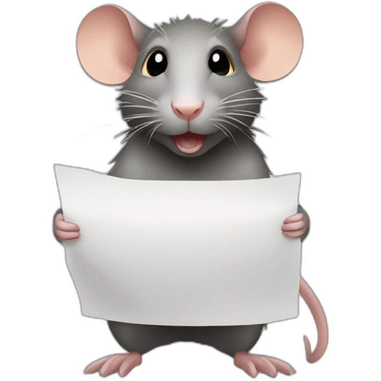 rat with a sheet of paper emoji