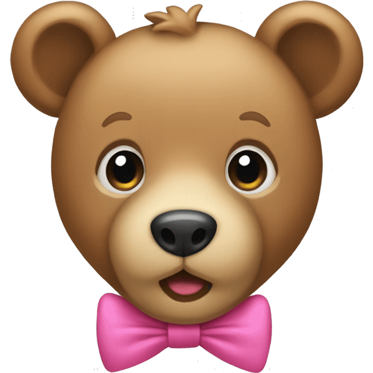 Light brown teddy bear with a pink bowtie emoji