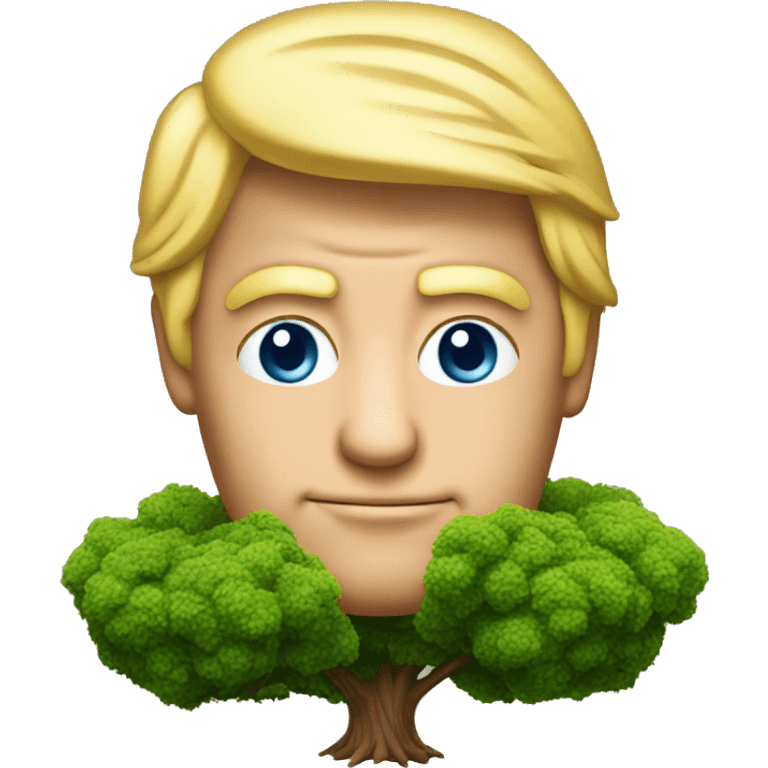 A tree that looks like Donald Trump emoji