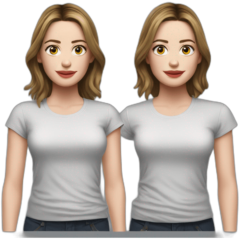 emily blunt cartoon wearing tee emoji