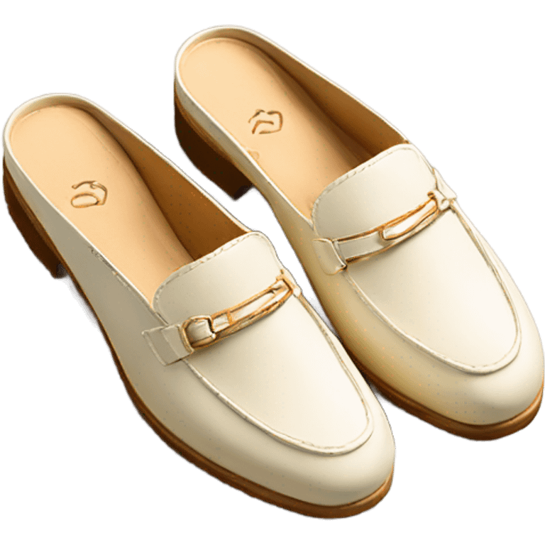 Loafer mule slide cream emoji