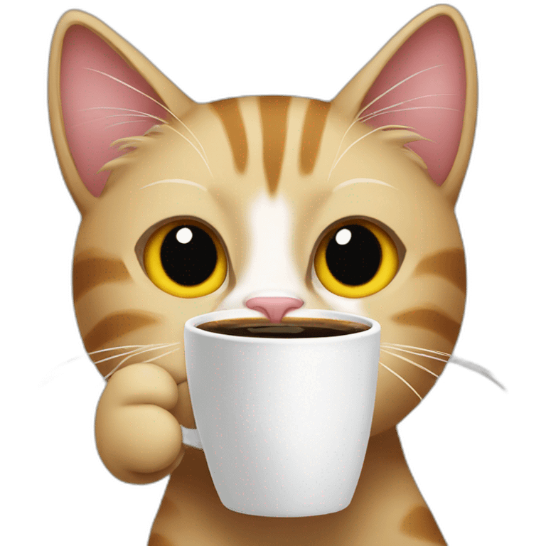 Cat drinks coffe emoji