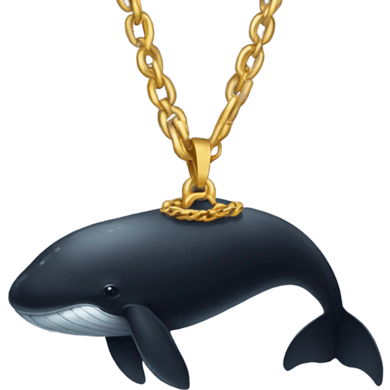 Black whale with gold chain emoji