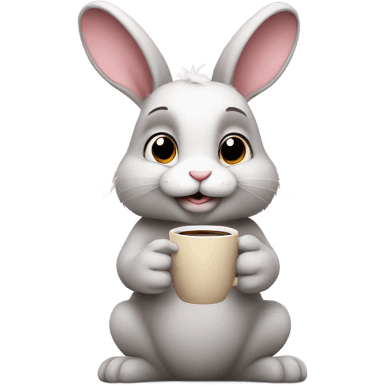 bunny drinking coffee emoji