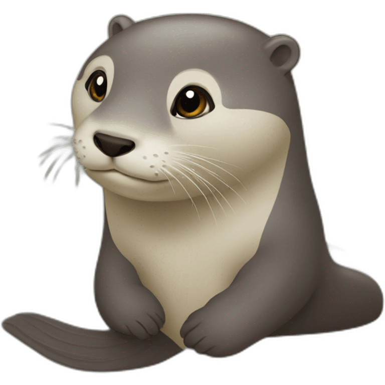 Cœur avec une loutre emoji