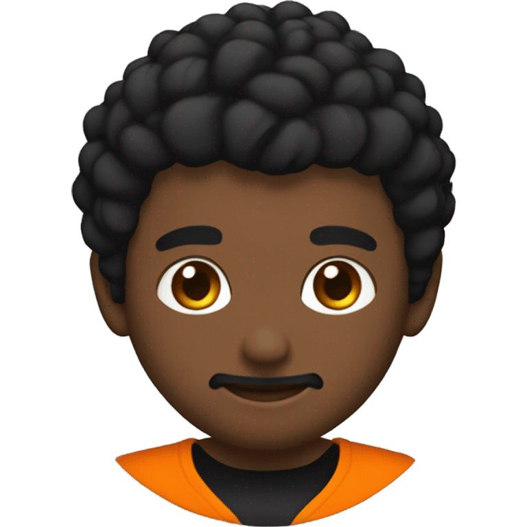 jiujitero negro cinta naranja pelo negro emoji